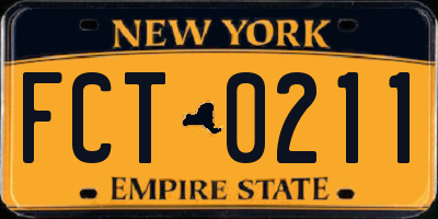 NY license plate FCT0211