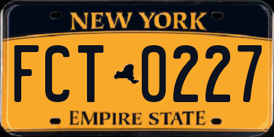 NY license plate FCT0227