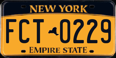 NY license plate FCT0229