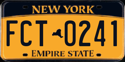 NY license plate FCT0241