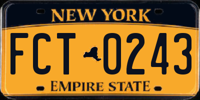 NY license plate FCT0243