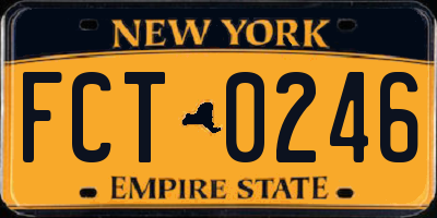 NY license plate FCT0246
