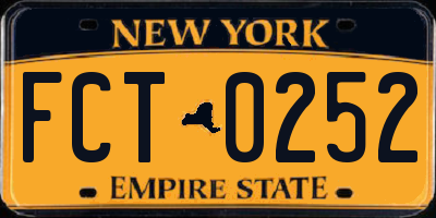 NY license plate FCT0252