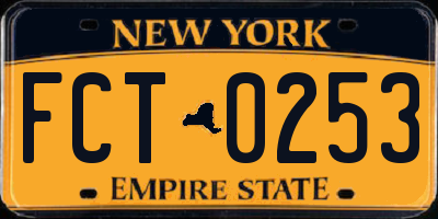 NY license plate FCT0253
