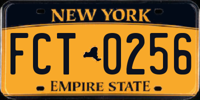 NY license plate FCT0256