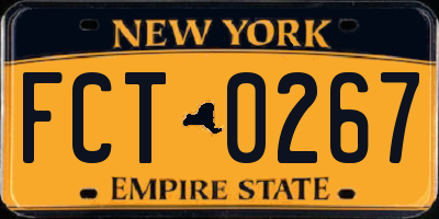 NY license plate FCT0267