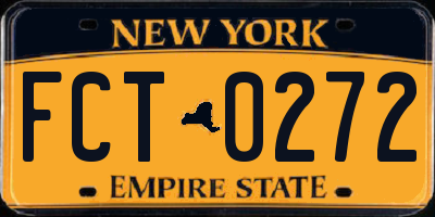 NY license plate FCT0272