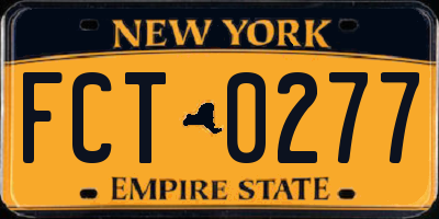 NY license plate FCT0277