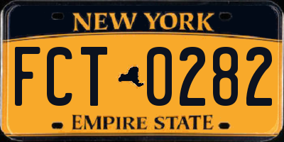 NY license plate FCT0282