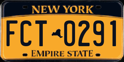 NY license plate FCT0291