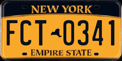 NY license plate FCT0341