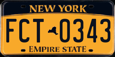 NY license plate FCT0343