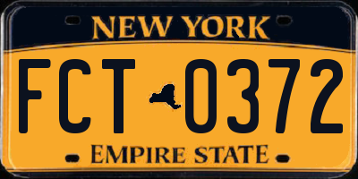 NY license plate FCT0372