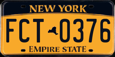 NY license plate FCT0376