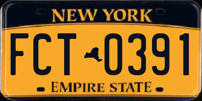 NY license plate FCT0391