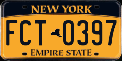 NY license plate FCT0397