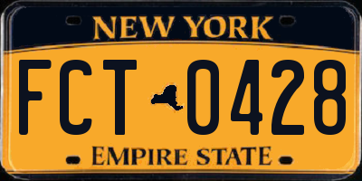 NY license plate FCT0428