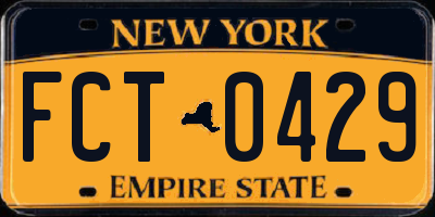 NY license plate FCT0429