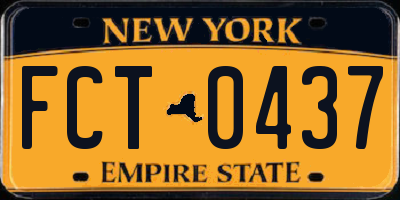 NY license plate FCT0437