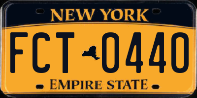 NY license plate FCT0440