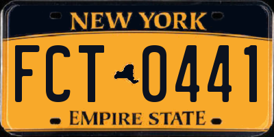 NY license plate FCT0441