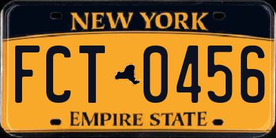 NY license plate FCT0456
