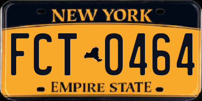 NY license plate FCT0464