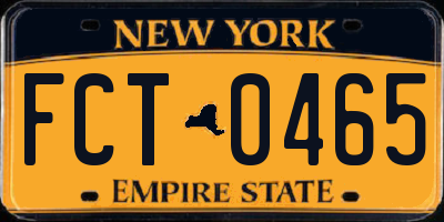 NY license plate FCT0465