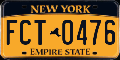 NY license plate FCT0476