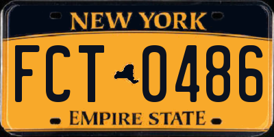 NY license plate FCT0486