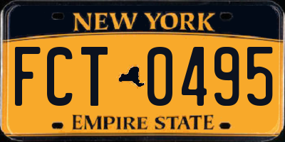 NY license plate FCT0495