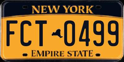 NY license plate FCT0499