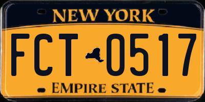 NY license plate FCT0517