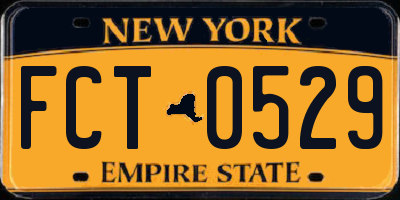 NY license plate FCT0529