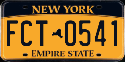 NY license plate FCT0541