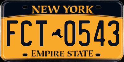 NY license plate FCT0543