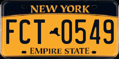 NY license plate FCT0549