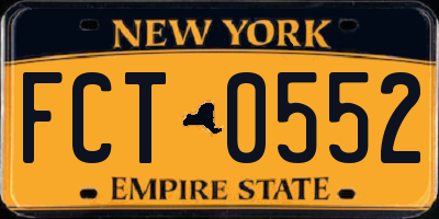 NY license plate FCT0552