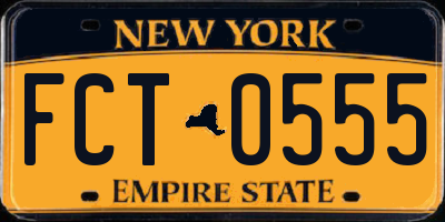 NY license plate FCT0555