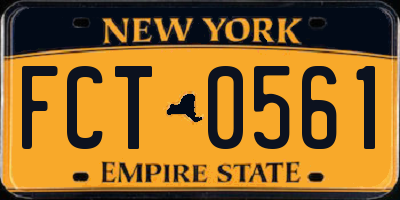 NY license plate FCT0561