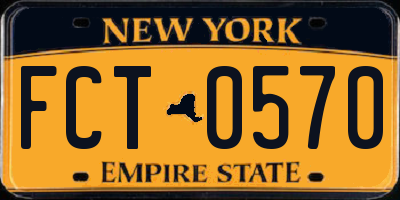 NY license plate FCT0570