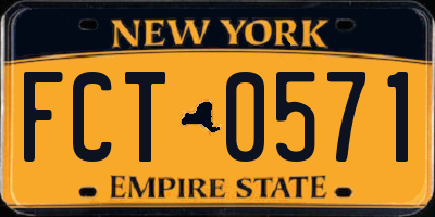 NY license plate FCT0571
