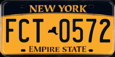 NY license plate FCT0572