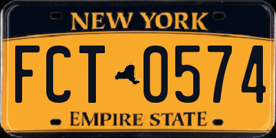 NY license plate FCT0574
