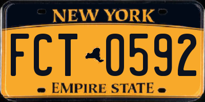 NY license plate FCT0592