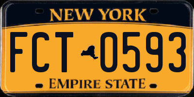 NY license plate FCT0593