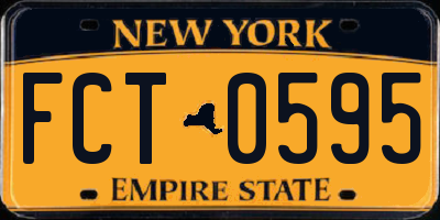 NY license plate FCT0595