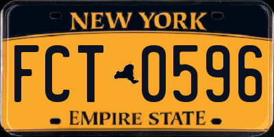 NY license plate FCT0596