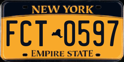 NY license plate FCT0597