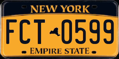 NY license plate FCT0599